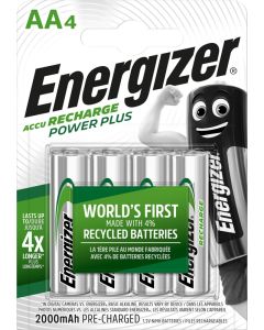 Energizer Recharge Power Plus AA / NH15 2000mAh Batterier (4 Stk. Pakning)
