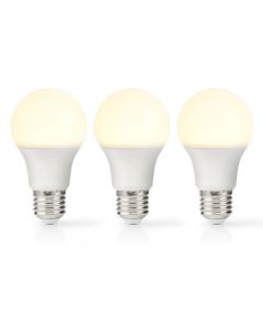 E27 LED standardpære 8.5W (806lm), 2700K, Varm hvid, 3 stk.