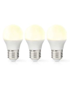 E27 LED kronepære G45 5W (470lm), 2700K, Varm hvid, 3 stk.