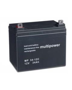 Multipower 12V - 34Ah forbrugs batteri til el-drevne køretøjer