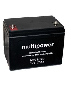 Multipower 12V - 75Ah batteri til el-drevne køretøjer