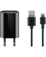 Goobay USB-C lader 5W - sort (incl. kabel)