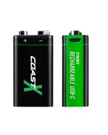 Coast 9V USB-C genopladeligt batteri 560mAh (2 stk.)