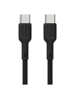 Dudao L9C USB-C 2.0 til USB-C lade- og datakabel, tekstil, sort, 1m