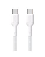 Dudao L9C USB-C 2.0 til USB-C lade- og datakabel, tekstil, hvid, 2m