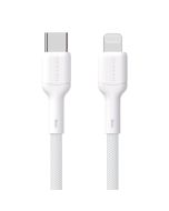 Dudao L9X USB-C 2.0 til Lightning lade- og datakabel, tekstil, hvid, 1m
