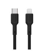 Dudao L9X USB-C 2.0 til Lightning lade- og datakabel, tekstil, sort, 1m