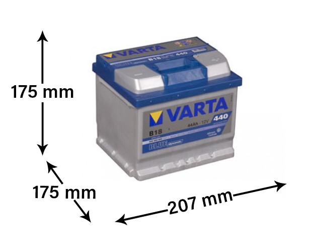 Køb VARTA B18 12V 44Ah (Bilbatteri) hos Batteribyen
