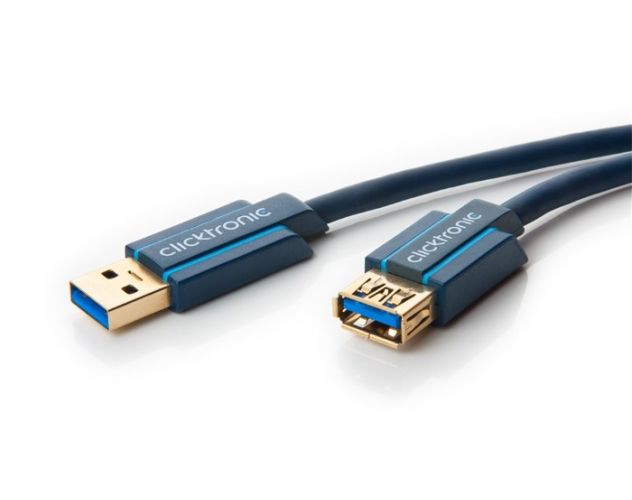 hjælpeløshed nuttet frivillig Clicktronic Casual USB 3,0 Extension- 3m - forlængerkabel til type-A USB  stik