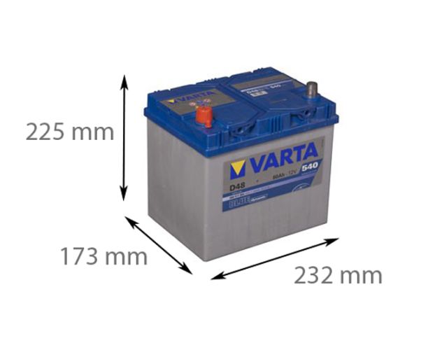 Køb VARTA D48 12V 60Ah (Bilbatteri) hos Batteribyen