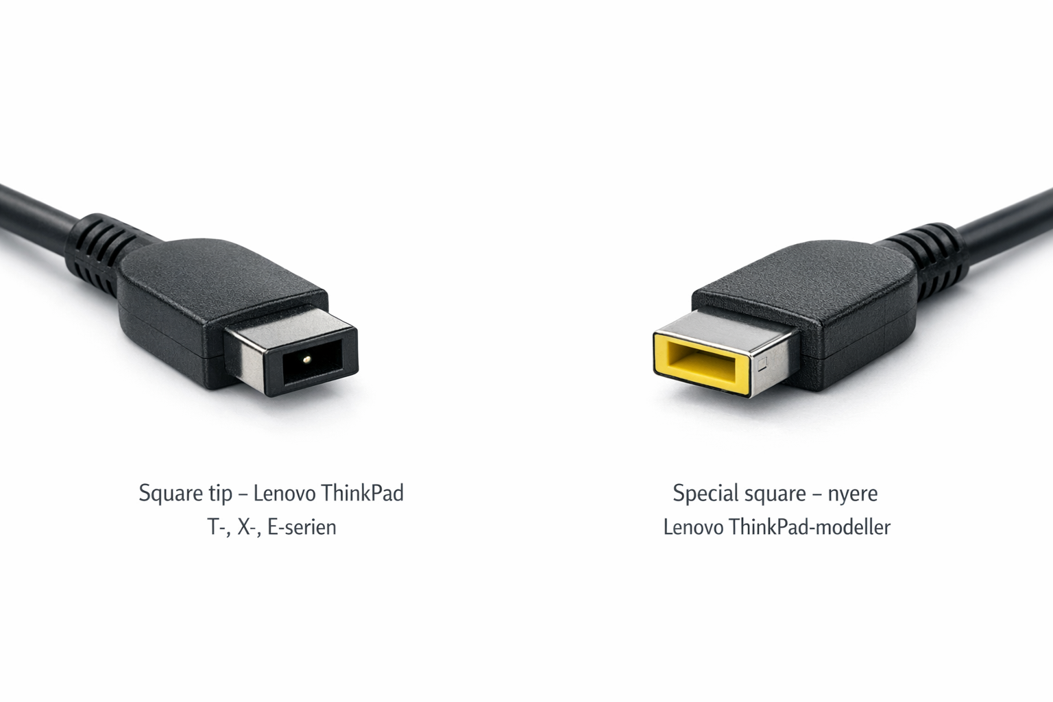 Square tip og Special square stik til Lenovo ThinkPad laptops